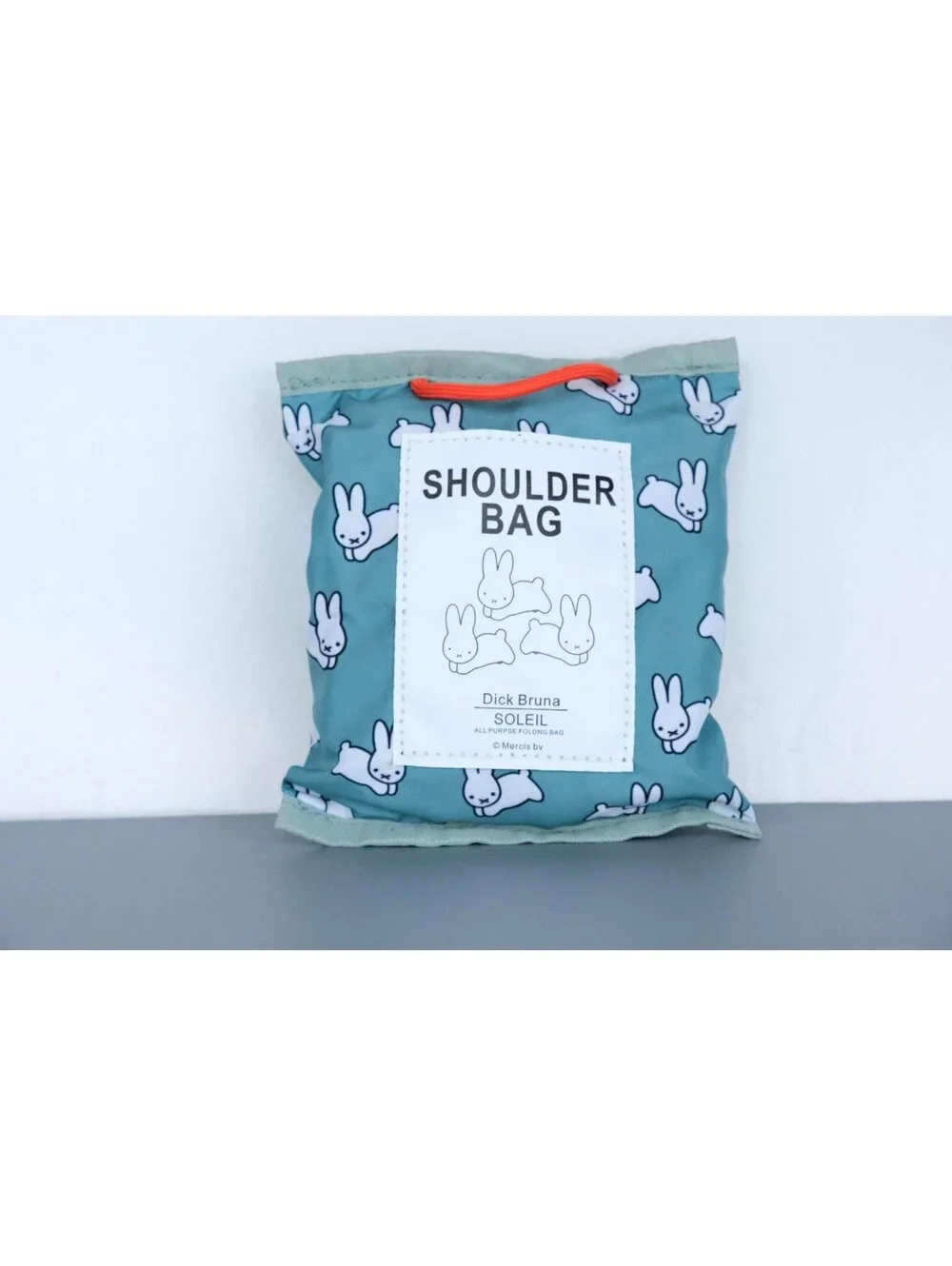 Miffy Dick Bruna SOLEIL Green Foldable Shoulder Bag with Storage Pouch NWT